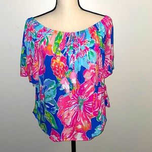 Multi Print Over The Shoulder Lily Pulitzer Top